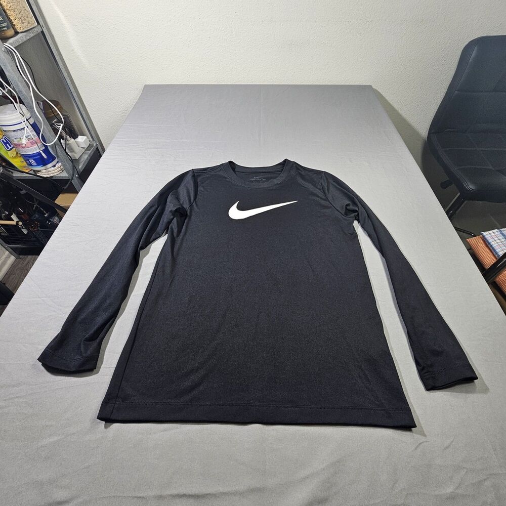 Nike Boys L Dri-FIT Legend Long Sleeve Training Shirt Black FZ5192-010 Flaw